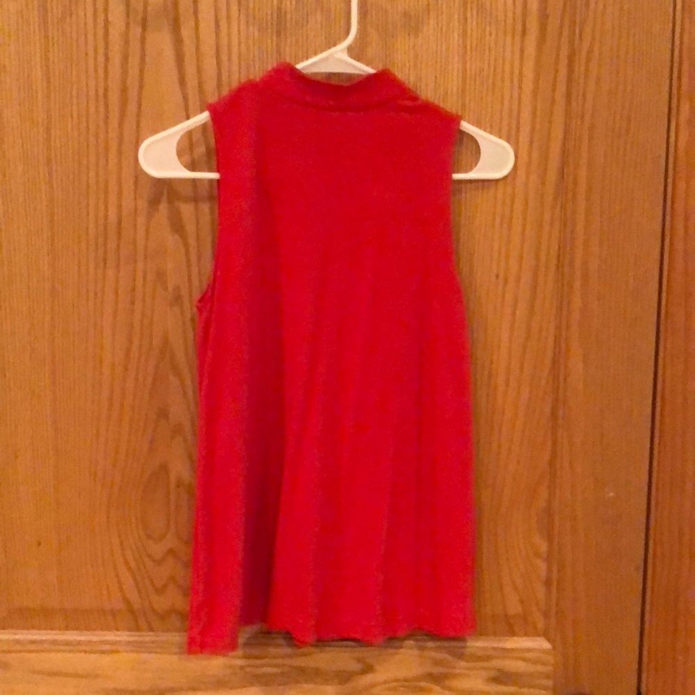 Dark orange mock turtleneck tank